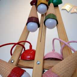 Ceramic Ice Cream Pendant Light - Colorful Home & Garden Decor Playful Hanging Lamp For Kids Room, Bedroom & Patio Cute Gift - thumbnail 4