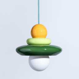 Set Of Two Green Ceramic Pendant Lights Chic Modern Lighting - thumbnail 3