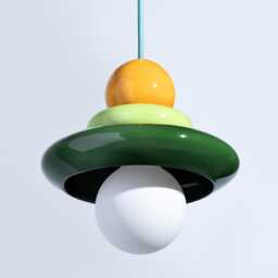 Set Of Two Green Ceramic Pendant Lights Chic Modern Lighting - thumbnail 4