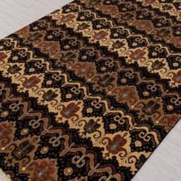 6x9 Rug Modern Ikat Design Handmade Wool Carpet #1722 - 180x275 cms - thumbnail 3