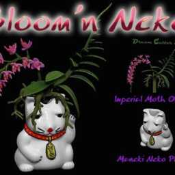Bloom'n Neko, Full Color 3D Printed Figurine - thumbnail 2