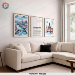 Middlesbrough Poster Prints - Set Of 3 Posters - England Travel Wall Art UK Home Decor Artwork Gifts Watercolour Painting Design - thumbnail 2