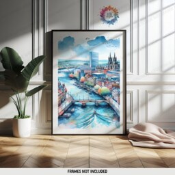 Middlesbrough Poster Prints - Set Of 3 Posters - England Travel Wall Art UK Home Decor Artwork Gifts Watercolour Painting Design - thumbnail 3