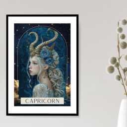 Capricorn Zodiac Tarot Print - Astrology Poster Celestial Wall Art Mystical Horoscope Gift Idea A5 A4 A3 Framed Or Unframed - thumbnail 3
