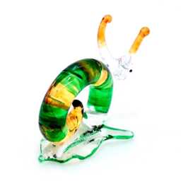 Hand Blown Glass Miniature Snail Little Animal Green Orange Mini Figurine Statue Tiny Decoration Collectible Small Craft Painted Figure Deco - thumbnail 3
