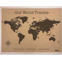 World Push Pin Map Cork Board, Travel Wall Decor For Apartment, Dorm & Home - thumbnail 3