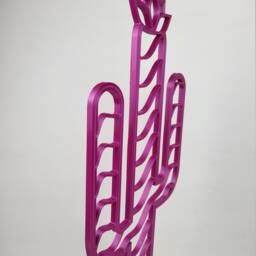Pink Cactus Houseplant Trellis, Indoor Plant Support, 3D Printed, 80S Inspired - thumbnail 3