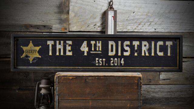 Rustic Police Sign, Handmade Wooden Cop Wall Decor - image 1