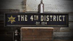 Rustic Police Sign, Handmade Wooden Cop Wall Decor - thumbnail 1