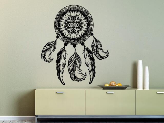 Wall Decals Dream Catcher Amulets Feathers Indian Pattern Yoga Decal Vinyl Sticker Home Decor Bedroom Interior Design Art Mural Ms663 - image 1