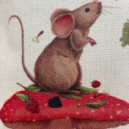 Fox & Mouse Cushion Whimsical Woodland Throw Pillow - thumbnail 3