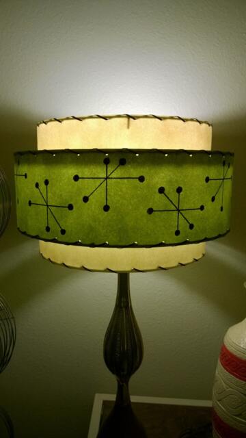 Mid Century Vintage Style 3 Tier Fiberglass Lamp Shade Starburst Atomic Iv/Ol3 - image 1