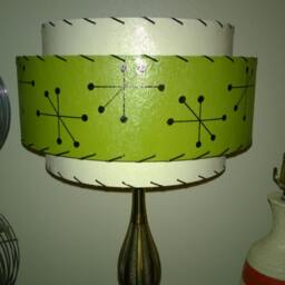 Mid Century Vintage Style 3 Tier Fiberglass Lamp Shade Starburst Atomic Iv/Ol3 - thumbnail 2