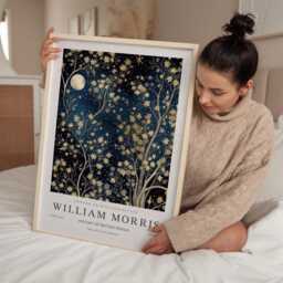 William Morris Print, Art, Exhibition Poster, Celestial Artwork, Moon Space Night Sky Print, William - thumbnail 2