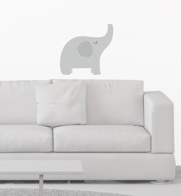 Spotty The Elephant Wall Sticker Decal - Nursery Stickers, Animal Decals, Home Decor, Baby Room, Art, Girl, Boy