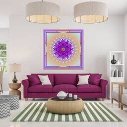 White Sangha Mandala Tapestry - Wall Hanging Mindfulness Gift Meditation Yoga Spiritual Healing Art - thumbnail 2