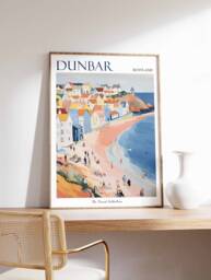 Dunbar Scotland Travel Poster Coastal Town Art Print - thumbnail 1