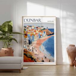 Dunbar Scotland Travel Poster Coastal Town Art Print - thumbnail 2