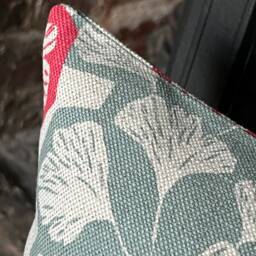 1253. Romo Mariken Cherry Floral Linen Blend Cushion Cover, Size 18x18 - thumbnail 3