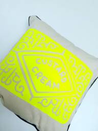 Neon Custard Cream Cotton Cushion Cover - Fair Trade - thumbnail 1