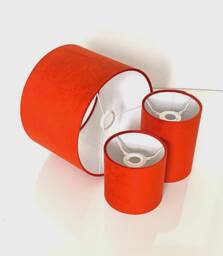New High Quality Upholstery Velvet Fabric Lamp Shade Pendant Light Drum Shape Pumpkin Orange