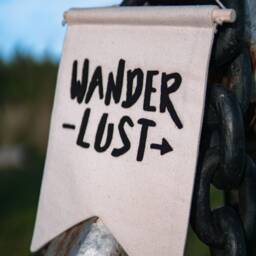 Wanderlust Wall Hanging Banner - Hand Made & Embroidered - thumbnail 2