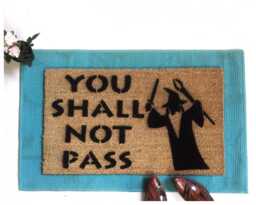 Nerdy Eco Friendly Doormat, You Shall Not Pass - Gandalf Tolkien Quote - thumbnail 1