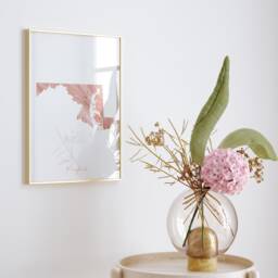Maryland Map Pink & Gold Wall Art Print - Usa Us State United States Of America - thumbnail 2