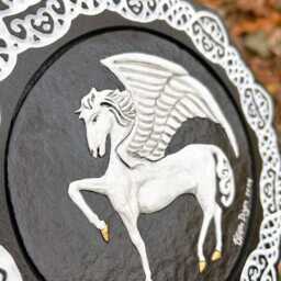 Pegasus - Hand Painted Cast Paper - Fantasy Mythology Fine Art Aesthetic Wall D??cor Flying Magical Winged Horse Gift - thumbnail 3