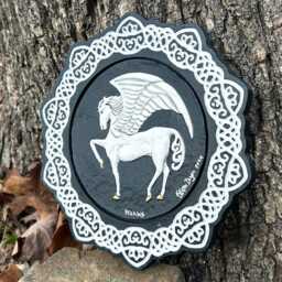 Pegasus - Hand Painted Cast Paper - Fantasy Mythology Fine Art Aesthetic Wall D??cor Flying Magical Winged Horse Gift - thumbnail 2
