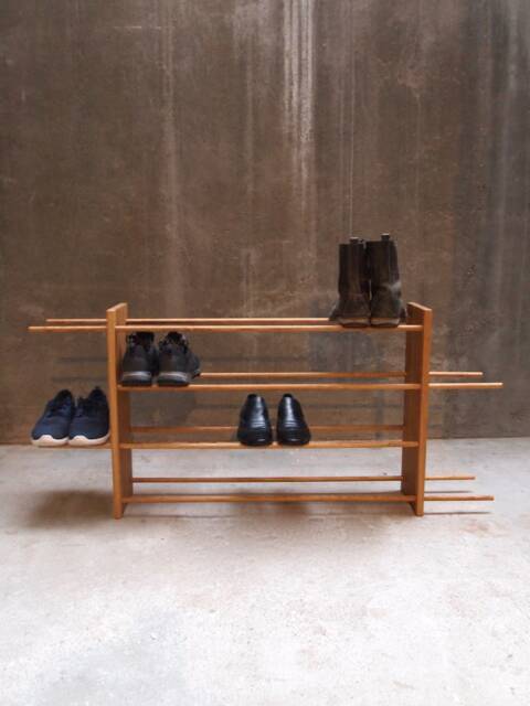 Modern Wooden Shoe Rack Minimal Shelf Storage - 3 > 5 Shelves - image 1
