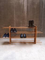 Modern Wooden Shoe Rack Minimal Shelf Storage - 3 > 5 Shelves - thumbnail 1