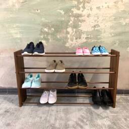 Modern Wooden Shoe Rack Minimal Shelf Storage - 3 > 5 Shelves - thumbnail 2