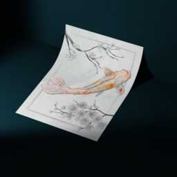Koi Carp A4 Print, High Quality Wall Art, Japanese Inspired Decor, Original Artist Marine Biologist Poster - thumbnail 2