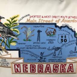 Nebraska State Pillow With Feather Insert - thumbnail 2