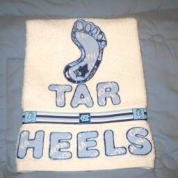 Tar Heels Appliqued Hand Towel North Carolina Grad Gift - thumbnail 2