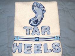 Tar Heels Appliqued Hand Towel North Carolina Grad Gift - thumbnail 1