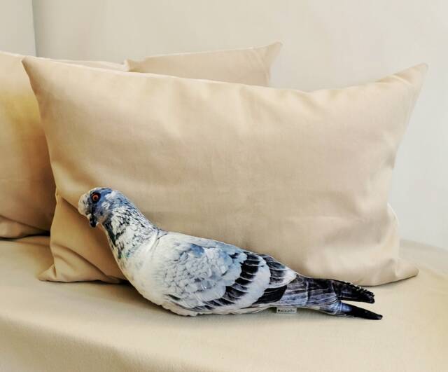 Pigeon Pillow Plush Velvet Dove Stuffed Animal For Nursery Decor