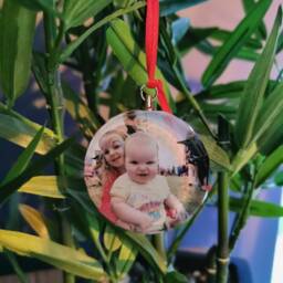 Personalised in Memory Of Photo Christmas Tree Decoration Bauble Gift Ornament Any Photo Message - thumbnail 2