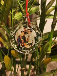 Personalised in Memory Of Photo Christmas Tree Decoration Bauble Gift Ornament Any Photo Message - thumbnail 1