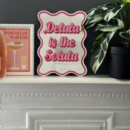 Delulu Is The Solulu Mirror, Printed Mirrors, Vinyl Decal Wavy Edge Funky Mirror Wall Art, Dopamine Design Art - thumbnail 2