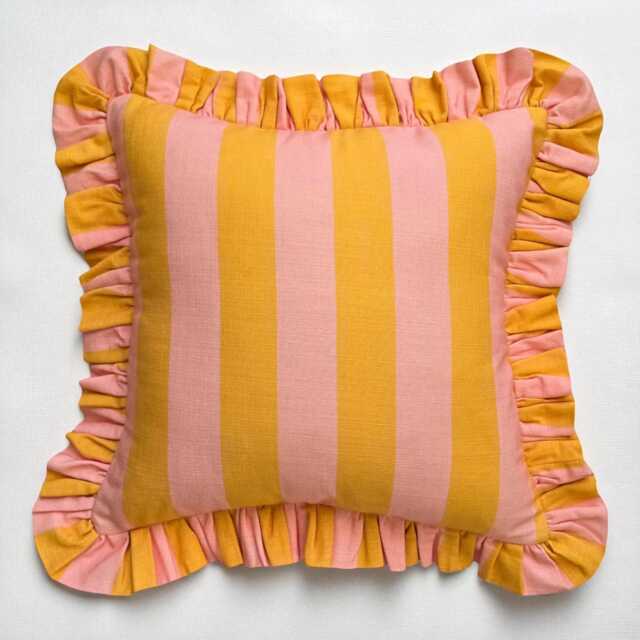 Bohemian Frill Striped Pillow Cover - Different Color Options With Edges Hello Mello Store - image 1