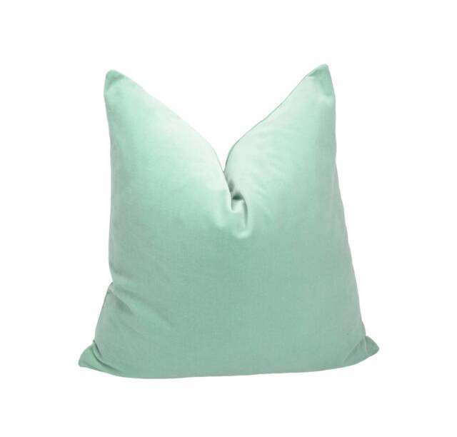 Seafoam Cotton Velvet Pillow Cover, Luxe Heavy Weight Cushion - image 1