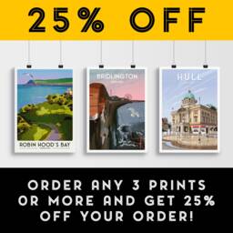Bridlington Poster, East Yorkshire Travel Print, English Wall Art Print, Coastal Town - thumbnail 2