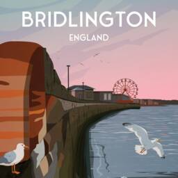 Bridlington Poster, East Yorkshire Travel Print, English Wall Art Print, Coastal Town - thumbnail 3