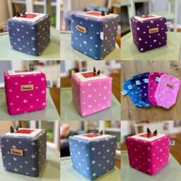 New - Toniebox Cover/Protective Cover With Name Pink, Rose, Blue, Green, Grey Stars - thumbnail 1