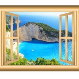 Vwaq Ocean View Wall Decor Window Decal Nature Scene Bedroom Art Sticker Peel & Stick Mural Vwaq-Nw4 - thumbnail 2
