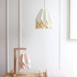Paper Lampshade - Table Lamp Plain Pastel Pink With Wooden Structure - thumbnail 2