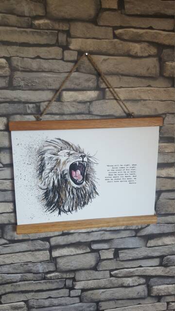 Handmade Oak Magnetic Poster Hanger Jute String Art Display - image 1