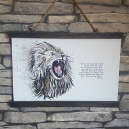 Handmade Oak Magnetic Poster Hanger Jute String Art Display - thumbnail 4